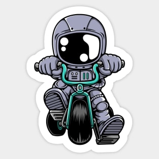 Astronaut Biker Sticker